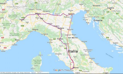 Itinerario del viaggio (1626 km)