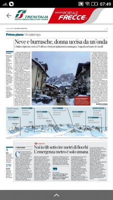 Una pagina di un quotidiano