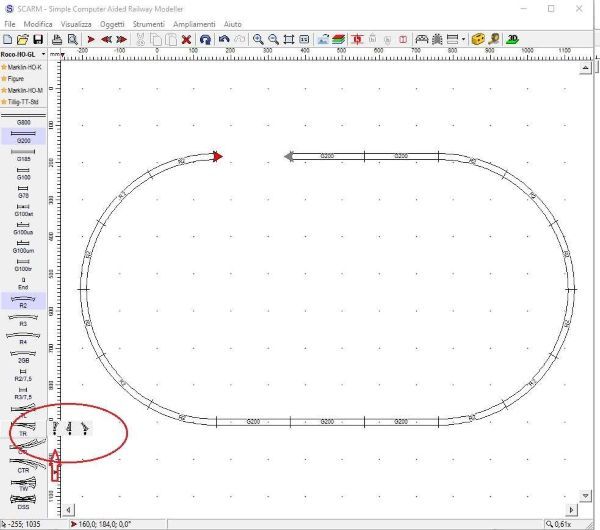 Scegliamo il deviatoio destro (TR)