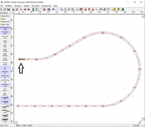 Tracciato con inclinazione al 2%