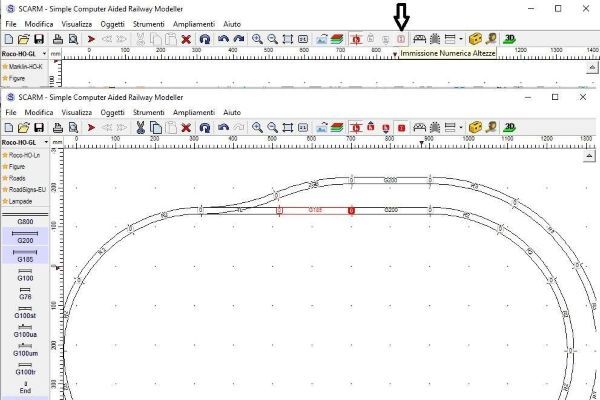 Tracciato ad altezza 50 mm