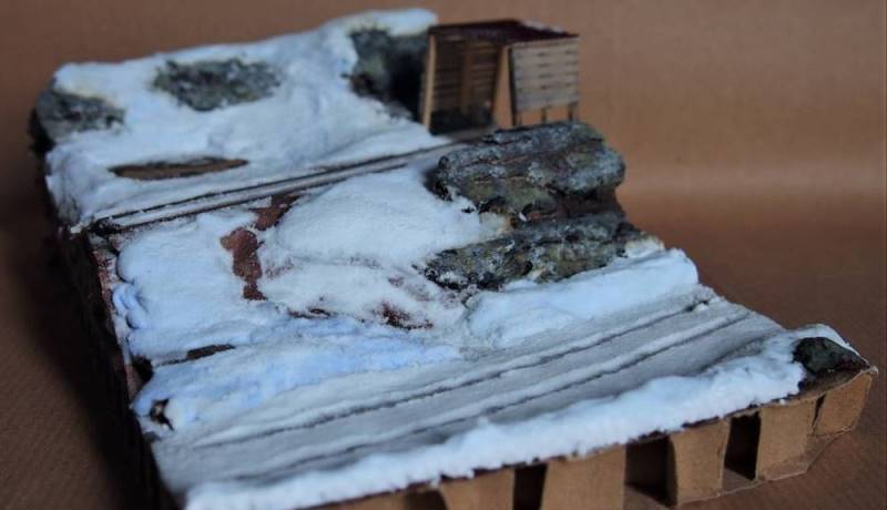 Il diorama in costruzione