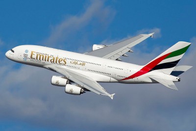 Un Airbus A380 di Emirates, la compagnia aerea che detiene il maggior numero di esemplari.