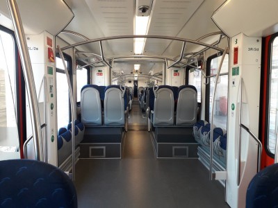 Interni treno ETR 350 di Tper in uso a Trenitalia