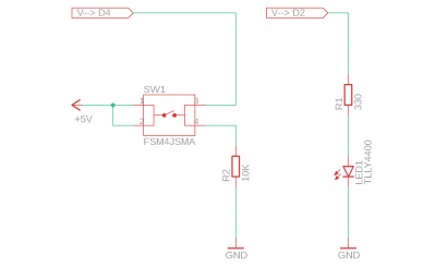 Schema elettrico pulsante e LED