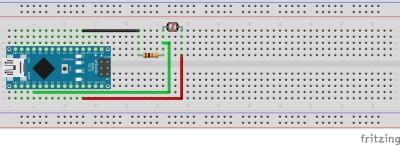 Arduino Nano con fotoresistenza