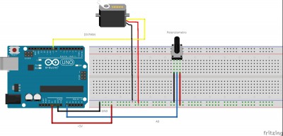 Schema servo con potenziometro