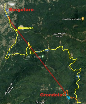 Mappa passo del Borgallo