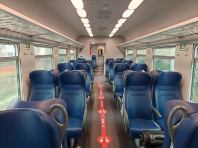 Interni vettura MDVC in servizio dul treno Regionale Padova-Montebelluna