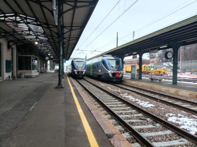 Treni Minuetto MD in stazione a Belluno