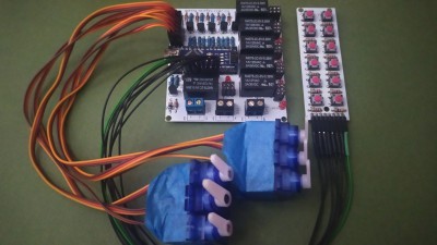 Scheda relè e servi + pulsantiera assemblata