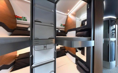 Mock-up di una vettura letti/cuccette prevista per i NightJet.